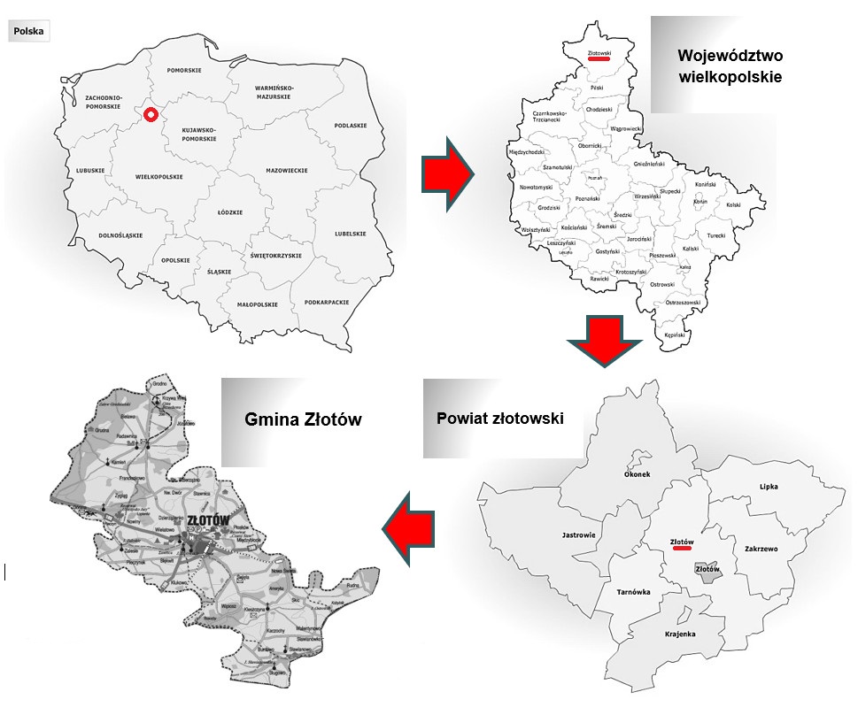 Mapa położenia Gminy Złotów